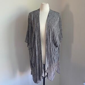 H&M Open Front Kimono Womens ONE SIZE Grey Abstract Print Lightweight